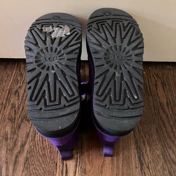 UGG 5 Purple Neumel Platform Suede Wool lined Velcro Tie Closure - Picture 5 of 6